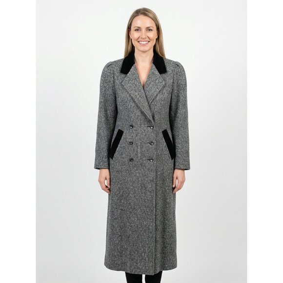 Traders Point USA Jackets & Blazers - Traders Point Women's Vintage Grey Double Breasted Wool Suede Coat Size M